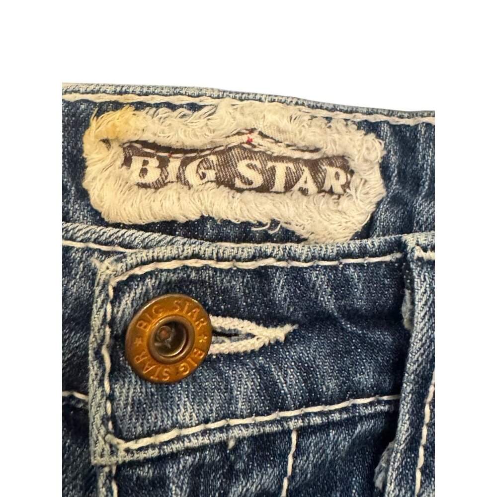 Big Star Womens 28R Bootcut Jeans Made In USA Mid Rise Distressed Denim - Picture 3 of 8